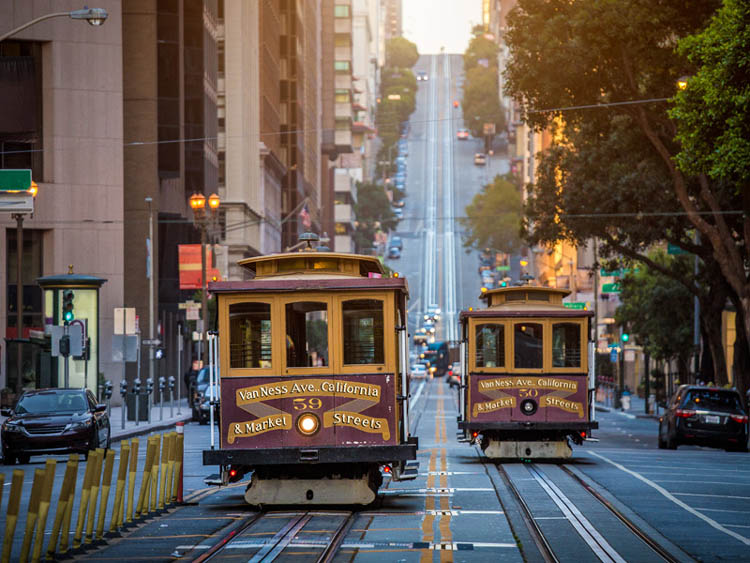 cable cars in San Francisco California